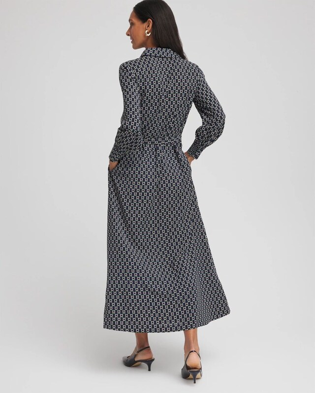Chain Print Maxi Shirtdress - image 3